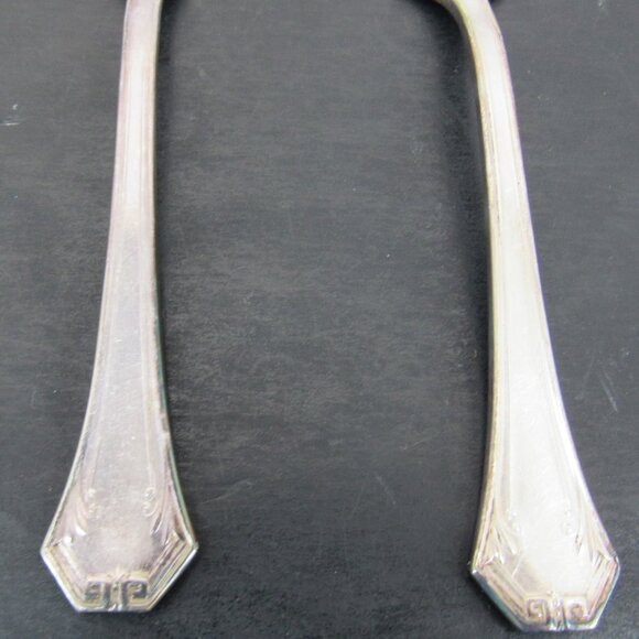 Reed & Barton Pompeian Greek Key & Scrollwork Design Salad Forks Lot of 4 Vntg - Picture 5 of 10